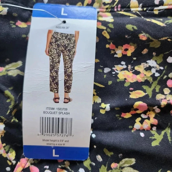 NWT Jessica Simpson Pant Women Size Large Multicolor Bouquet Splash Pull On - Picture 10 of 11